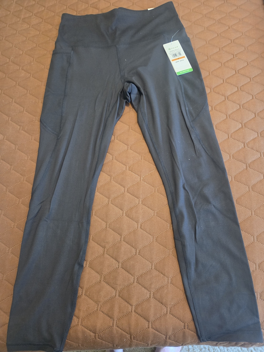 GAIAM Women's Rib Mix High-Rise 7/8 Leggings with Side Pockets